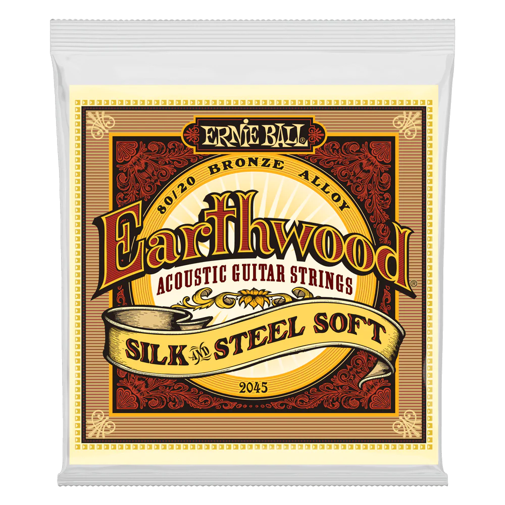 Ernie Ball 2045 Earthwood Silk & Steel Extra Light 80/20 Bronze Acoustic (11-52) - Image 2