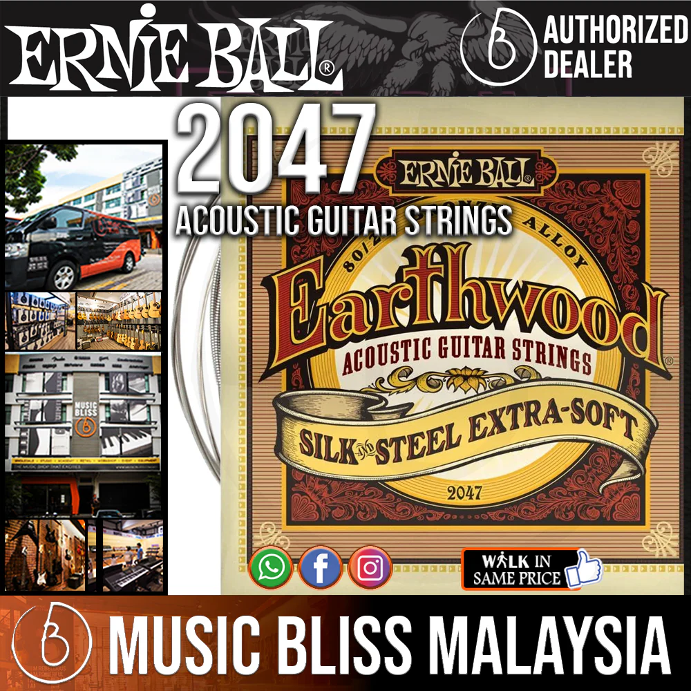 Ernie Ball 2047 Earthwood Silk & Steel Ultra Light+ 80/20 Bronze Acoustic (10-50)