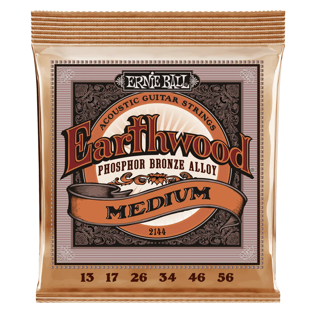 Ernie Ball 2144 Medium Earthwood Phosophor Bronze Acoustic Strings (13-56) - Image 2