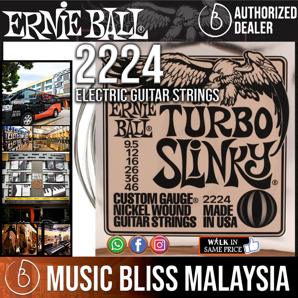 Ernie Ball 2224 Turbo Slinky Nickel Wound Electric Guitar Strings [9.5-45]