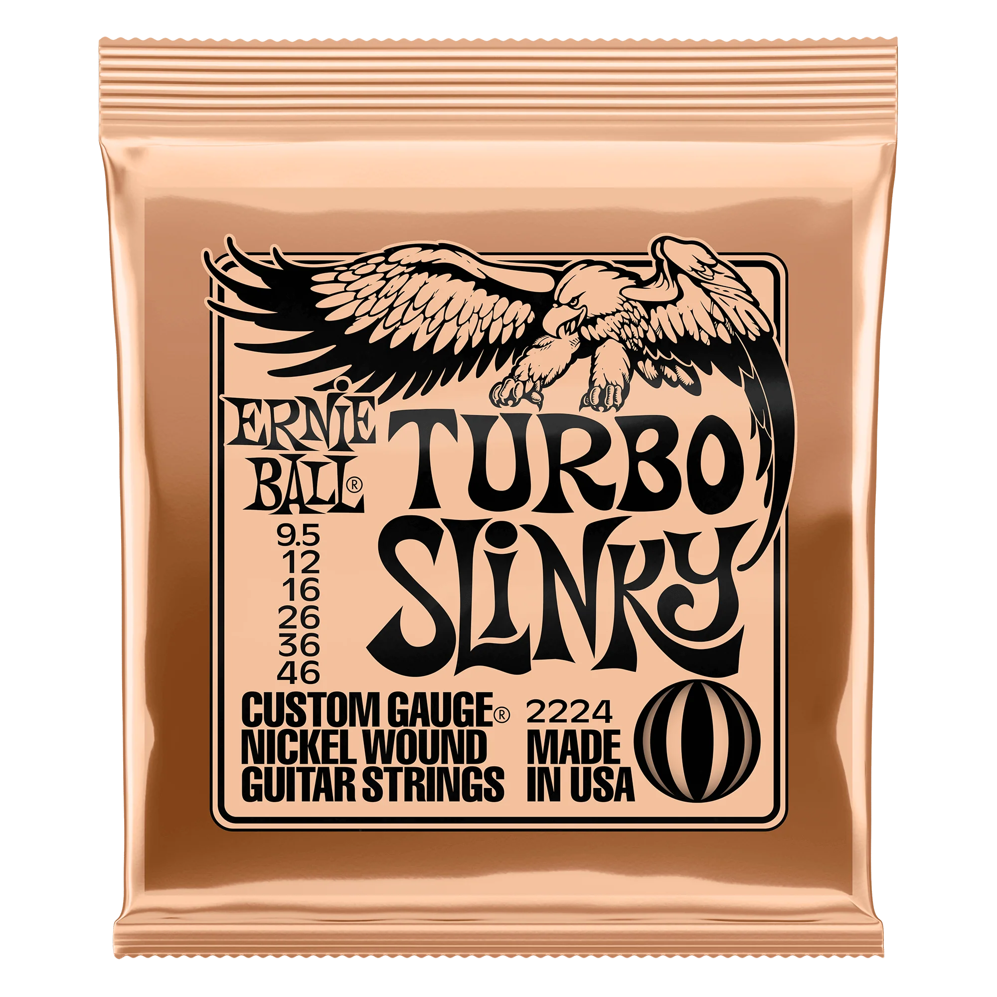 Ernie Ball 2224 Turbo Slinky Nickel Wound Electric Guitar Strings [9.5-45] - Image 2