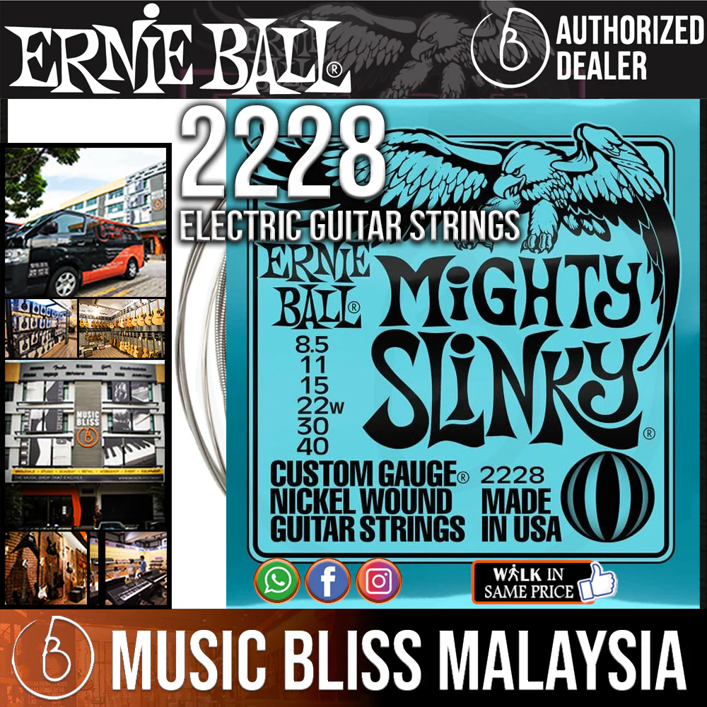 Ernie Ball 2228 Mighty Slinky Nickel Wound Electric Guitar Strings [8.5-40]