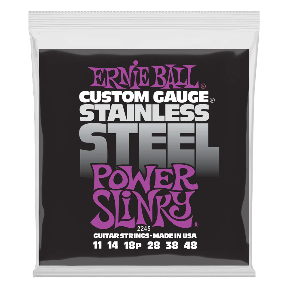 Ernie Ball 2245 Power Slinky Stainless Steel Wound Electric Guitar Strings (11-48) - Image 2