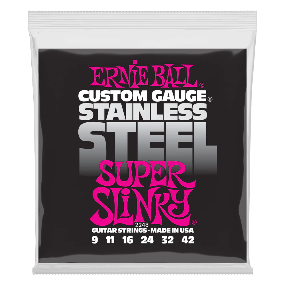 Ernie Ball 2248 Super Slinky Stainless Steel Wound Electric Guitar Strings (9-42) - Image 2