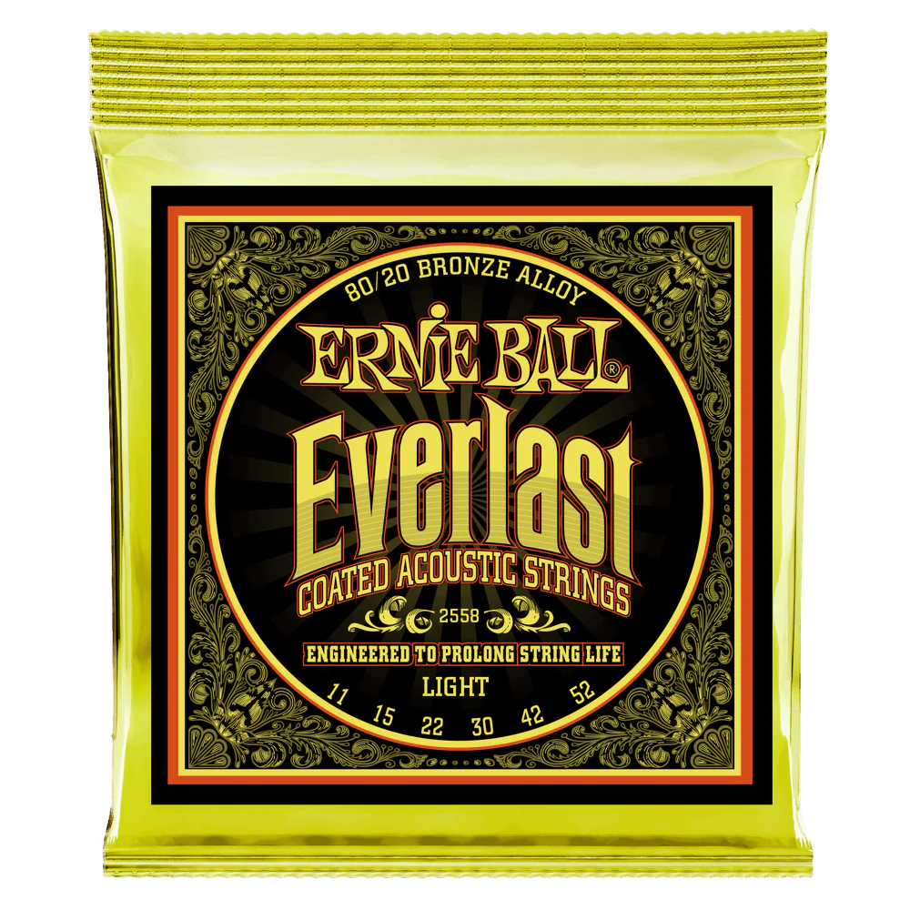 Ernie Ball 2558 Light Everlast Coated 80/20 Bronze Acoustic Strings (11-52) - Image 2