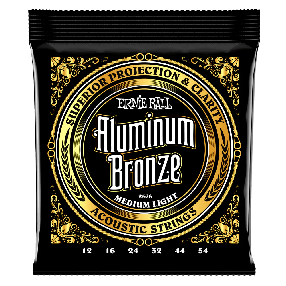 Ernie Ball 2566 Medium Light Aluminum Bronze Acoustic Strings (12-54) - Image 2