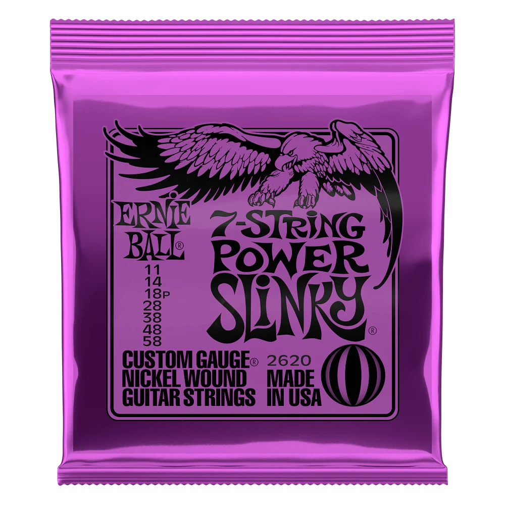 Ernie Ball 2620 Power Slinky 7-string Nickel Wound Electric Guitar Strings (11-58) - Image 2