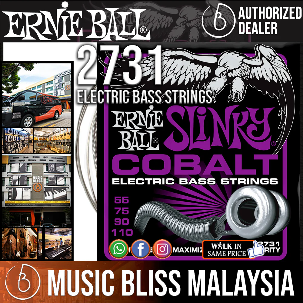 Ernie Ball 2731 Power Slinky Cobalt Electric Bass Strings (55-110)
