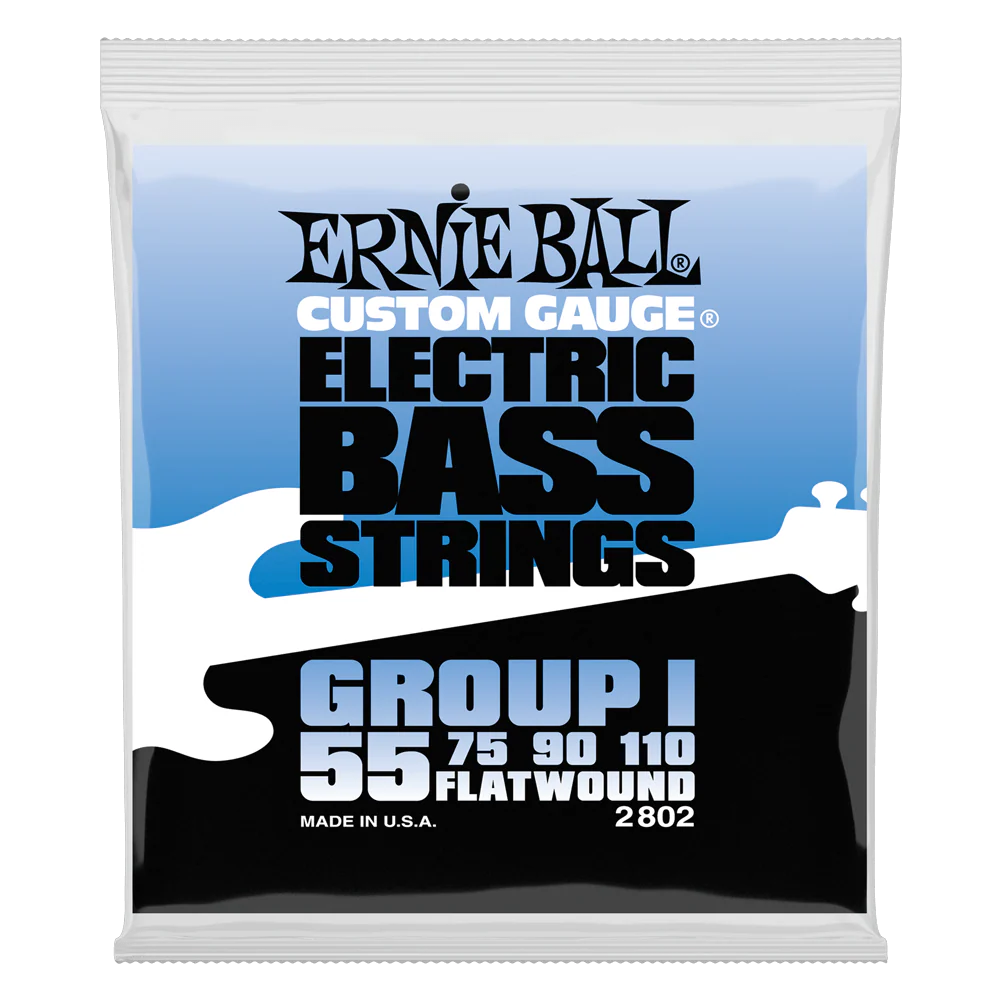 Ernie Ball 2802 Flat Wound Group I Electric Bass Strings (55-110) - Image 2