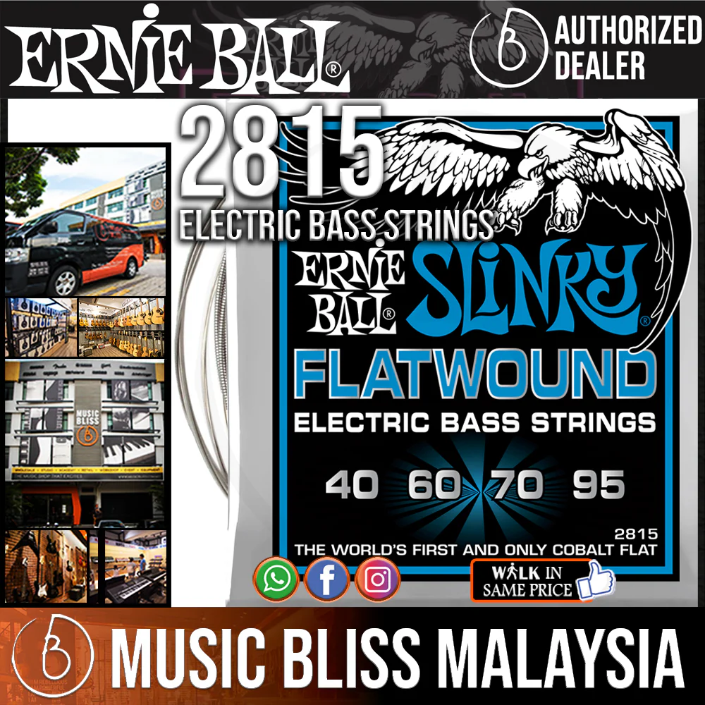 Ernie Ball 2815 Extra Slinky Flatwound Electric Bass Strings (40-95)