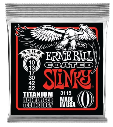Ernie Ball 3115 Skinny Top Heavy Bottom Slinky Coated Titanium RPS Electric Guitar Strings (10-52) - Image 2