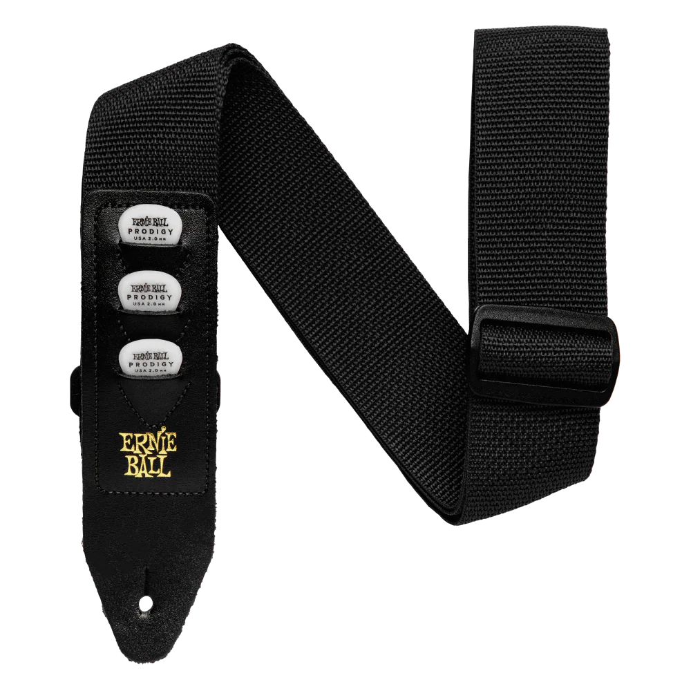 Ernie Ball 4039 Pickholder Polypro Guitar Strap - Black