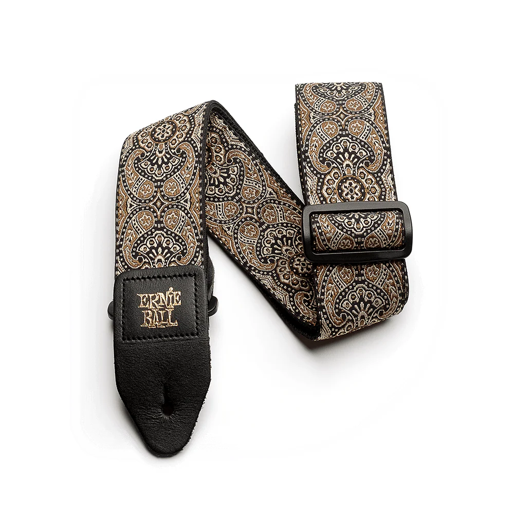Ernie Ball 4163 Jacquard Guitar Strap - Gold & Black Paisley