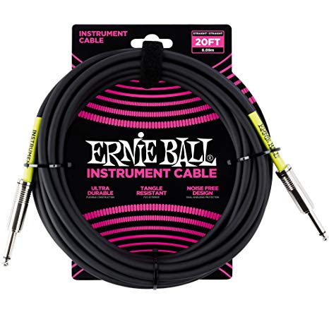 Ernie Ball 6046 20' Classic Straight / Straight Instrument Cable - Black - Image 2