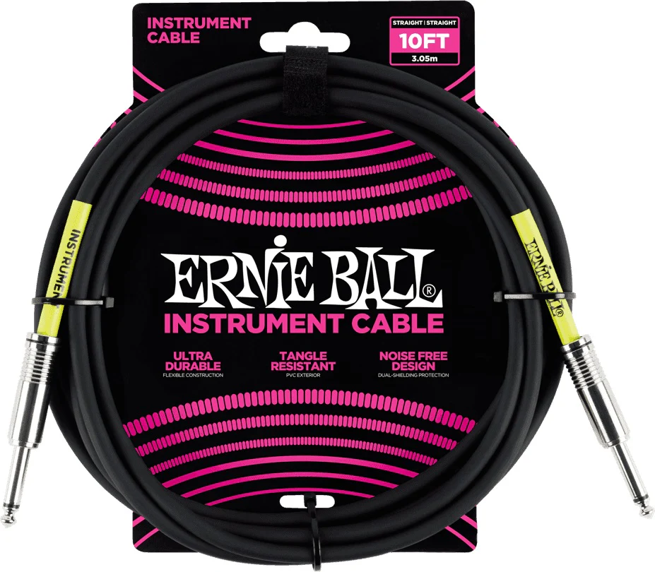 Ernie Ball 6048 10' Classic Straight / Straight Instrument Cable - Black - Image 2