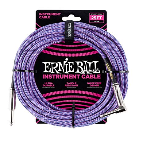 Ernie Ball 6069 25 Feet Braided Straight/Angle Instrument Cable - Purple - Image 2
