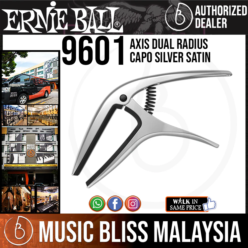Ernie Ball 9601 Axis Dual Radius Capo Silver Satin