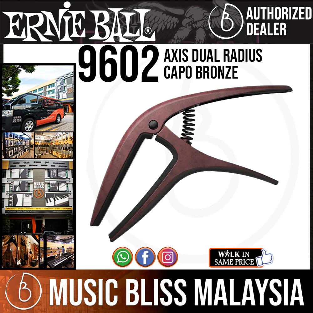 Ernie Ball 9602 Axis Dual Radius Capo Bronze