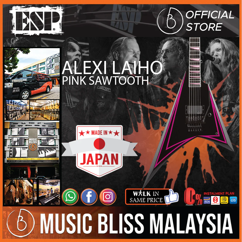 ESP Original ALEXI LAIHO Signature PINK SAW TOOTH [MIJ - Made in Japan]