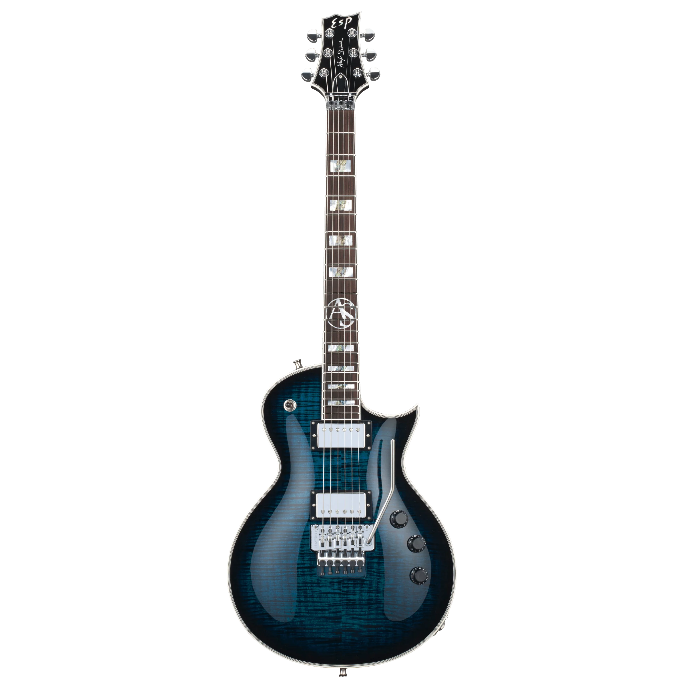 ESP Original ALEX SKOLNICK Signature EC FR FM - Black Aqua Sunburst [MIJ - Made in Japan] - Image 2