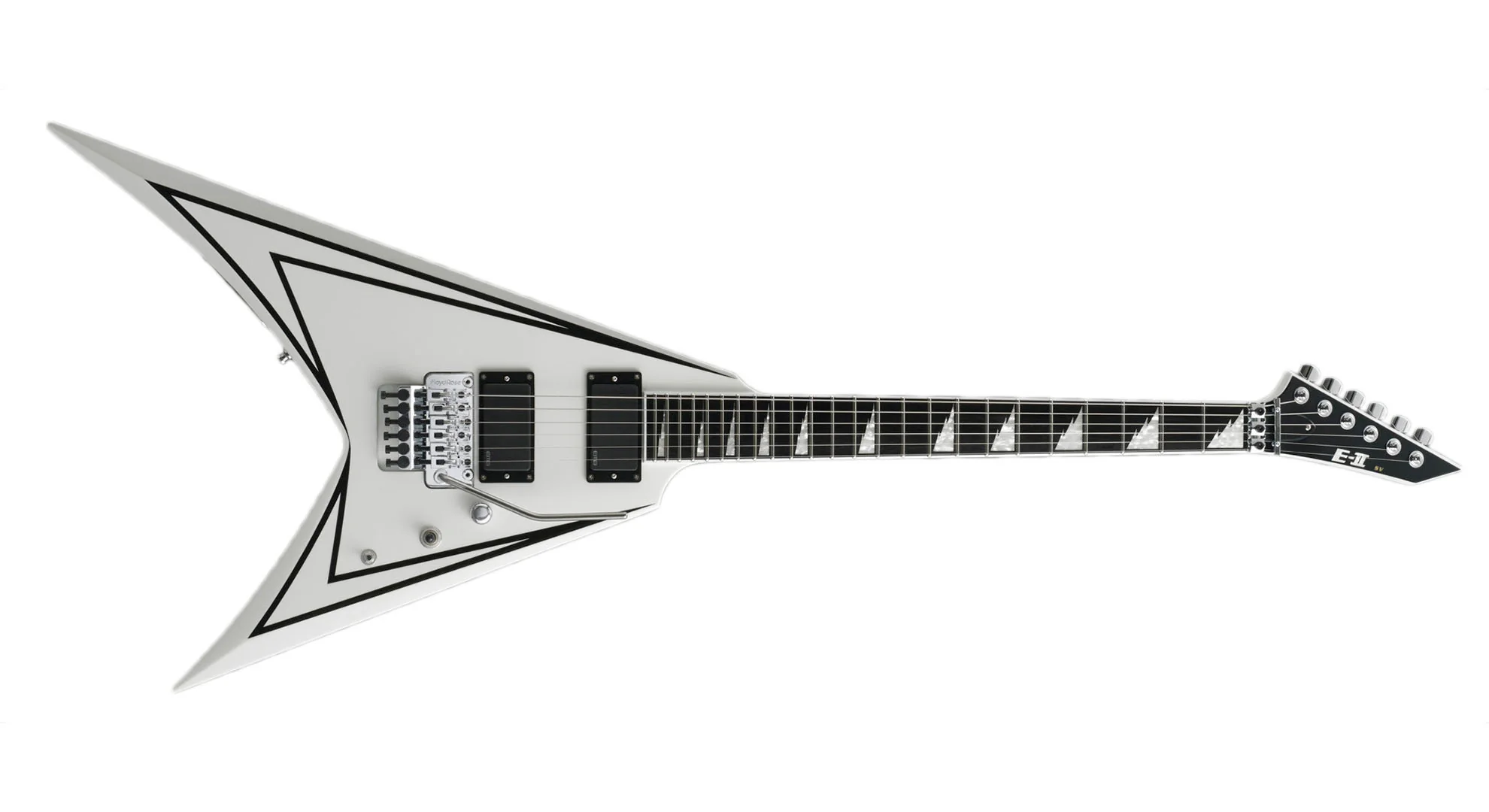 ESP Japan E-II SV Electric Guitar - Snow White with Black Stripes [MIJ]