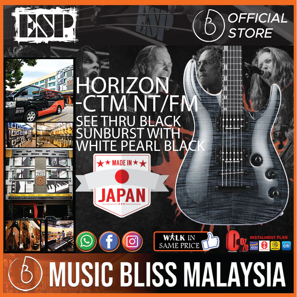 ESP Original HORIZON-CTM NT/FM - See Thru Black Sunburst [MIJ - Made in Japan]