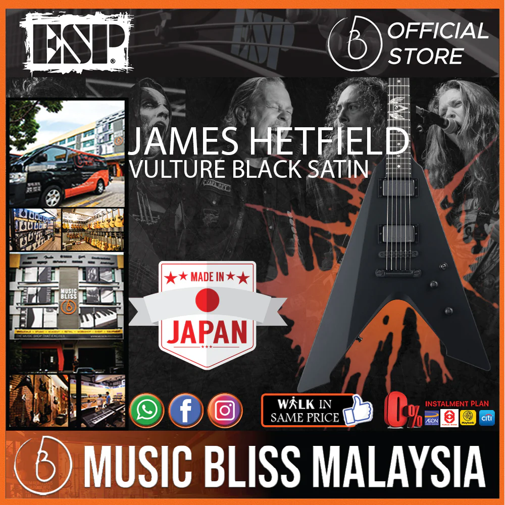 ESP Original JAMES HETFIELD Signature VULTURE - Black Satin [MIJ - Made in Japan]
