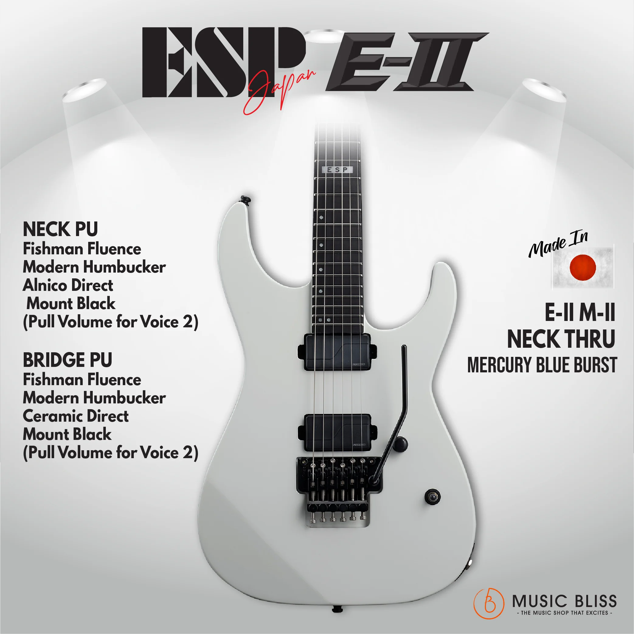 ESP Japan E-II M-II Electric Guitar - Snow White [MIJ]