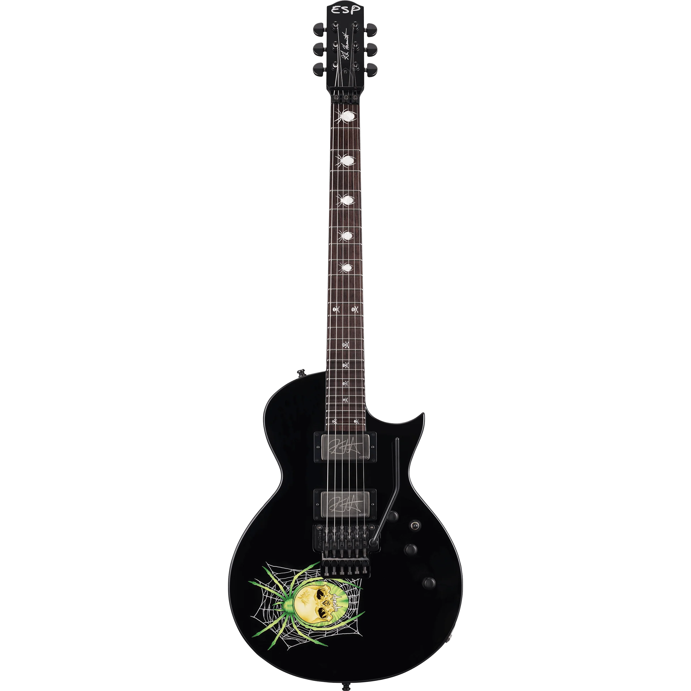 ESP Original KIRK HAMMETT Signature 30TH ANNIVERSARY KH-3 - Black w/ Spider Graphic [MIJ - Made in Japan] - Image 2