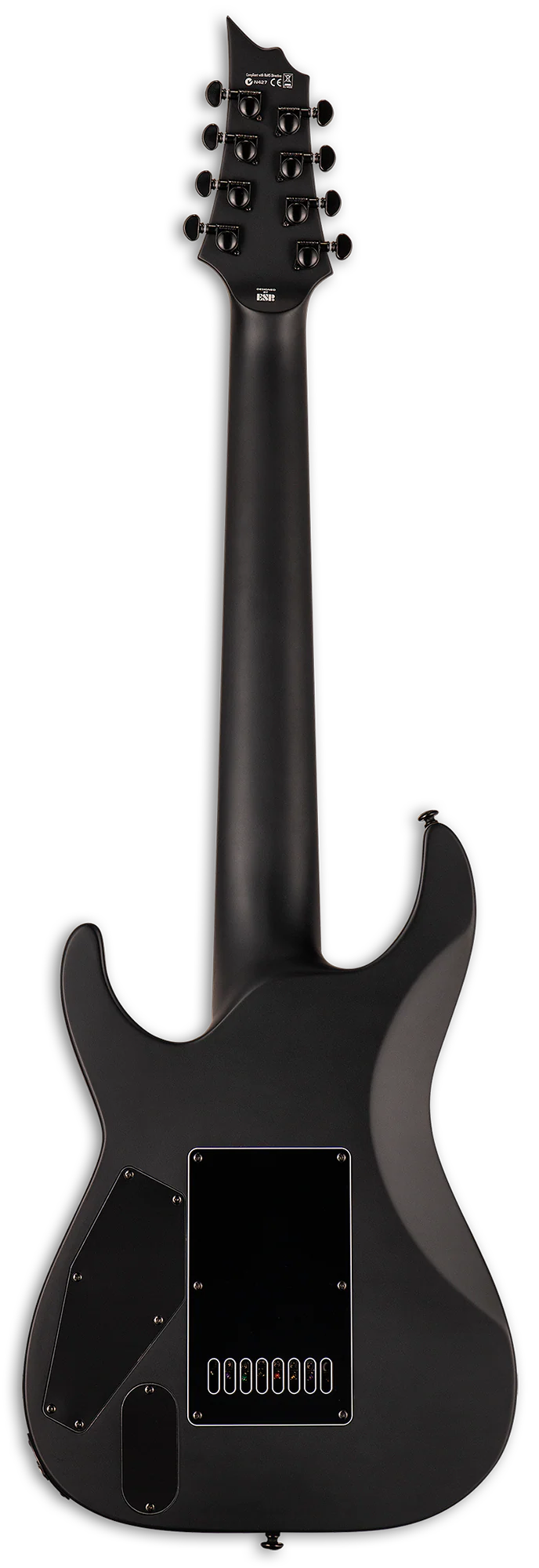 ESP LTD Deluxe H-1008 Baritone EverTune Electric Guitar - Black Satin - Image 3