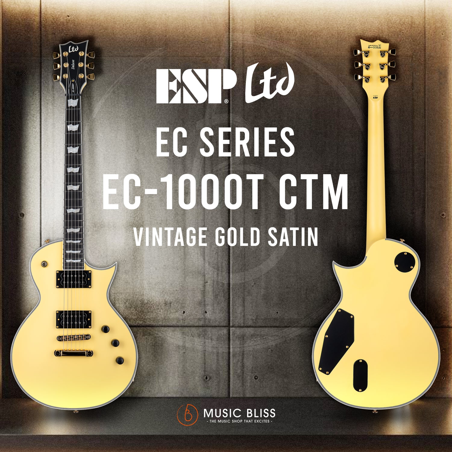 ESP LTD EC-1000T CTM Electric Guitar - Vintage Gold Satin