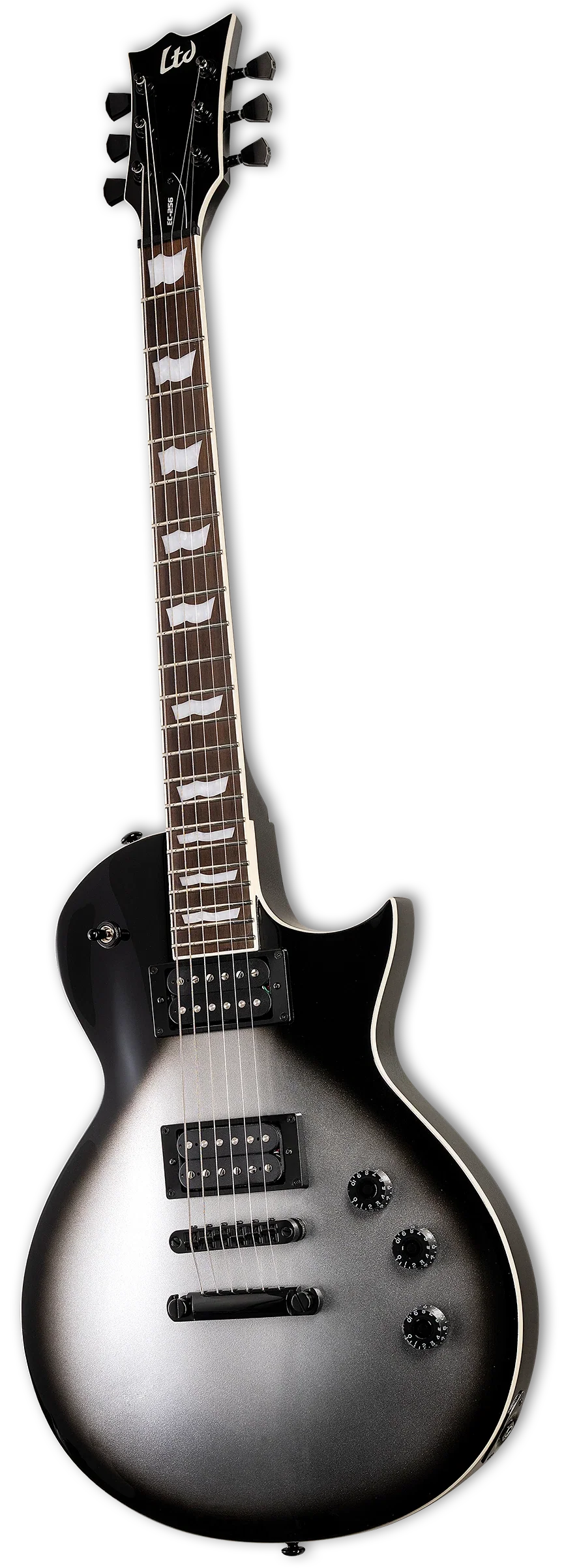 ESP LTD EC-256 Electric Guitar - Silver Sunburst Teardrop - Image 3