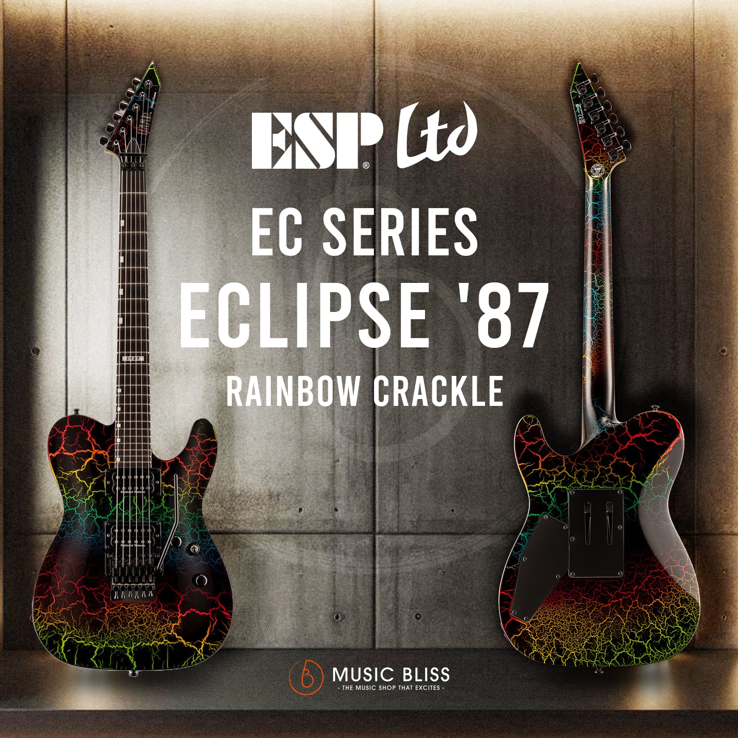 ESP LTD Eclipse '87 FR - Rainbow Crackle