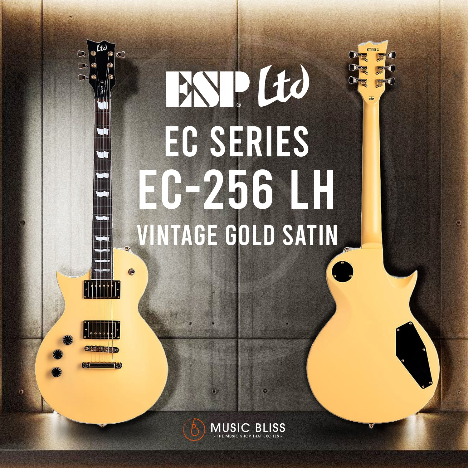 ESP LTD Eclipse EC-256 Left Handed Electric Guitar - Vintage Gold Satin