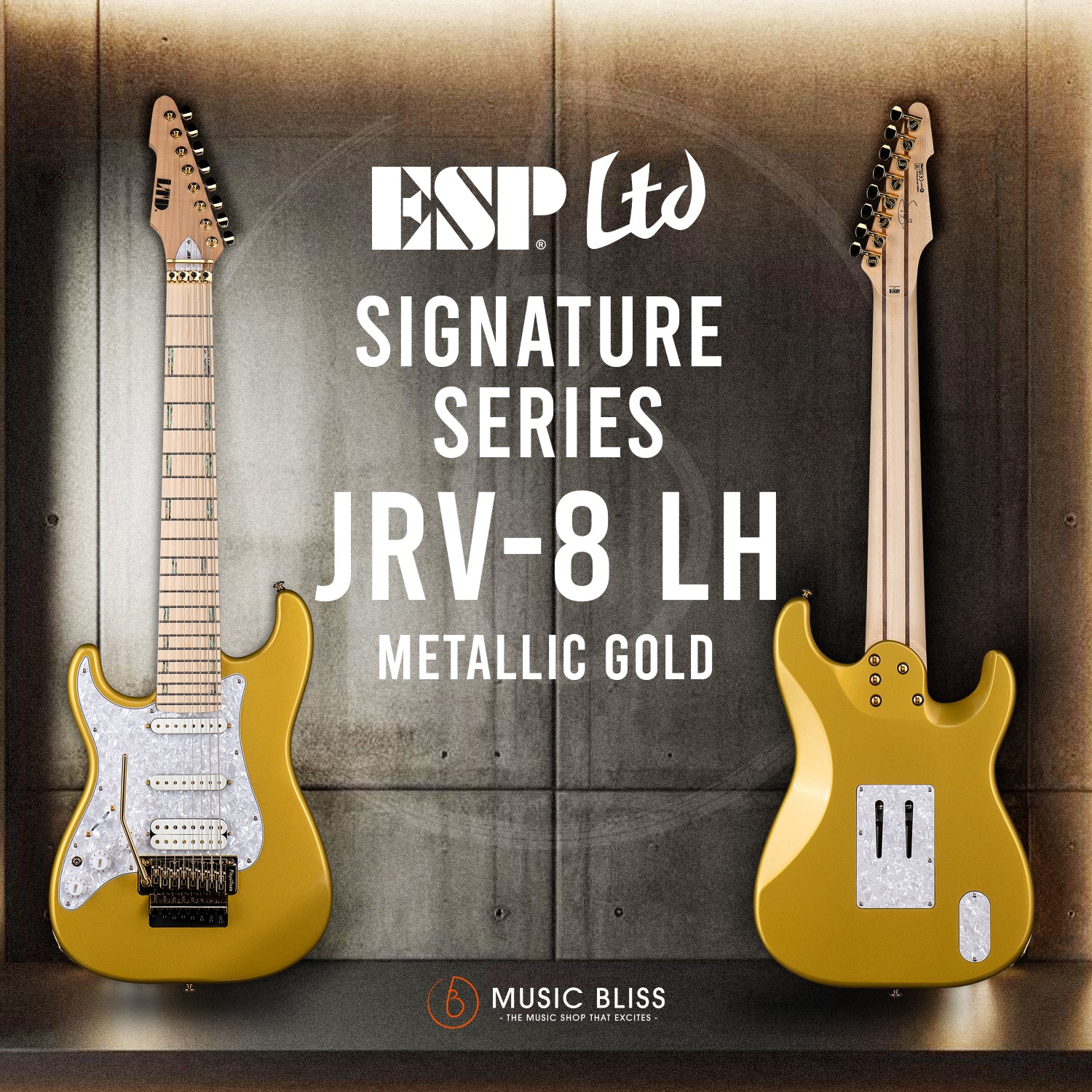 ESP LTD JRV-8FR 8-string Left-handed Electric Guitar - Metallic Gold