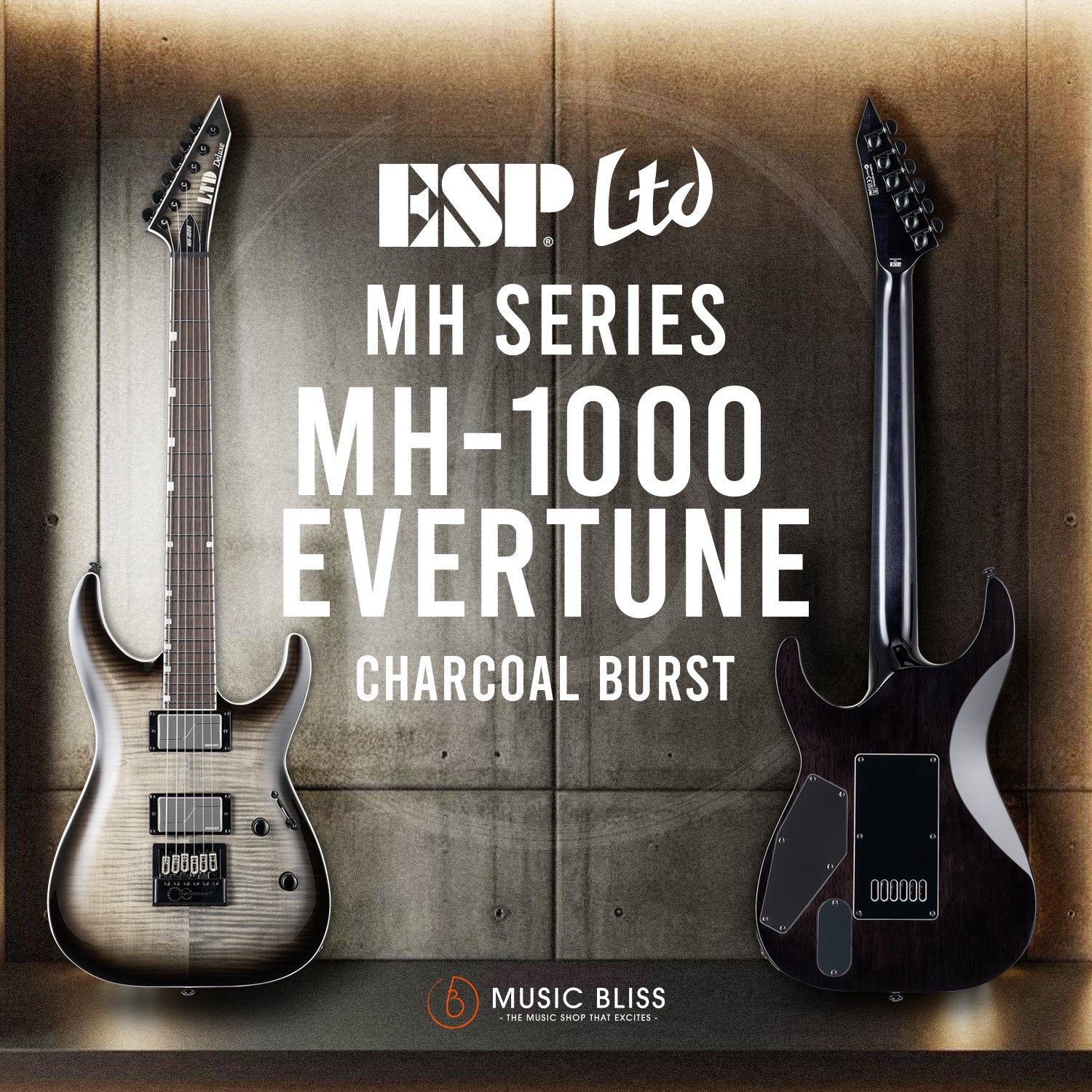 ESP LTD MH-1000 EverTune Electric Guitar - Charcoal Burst