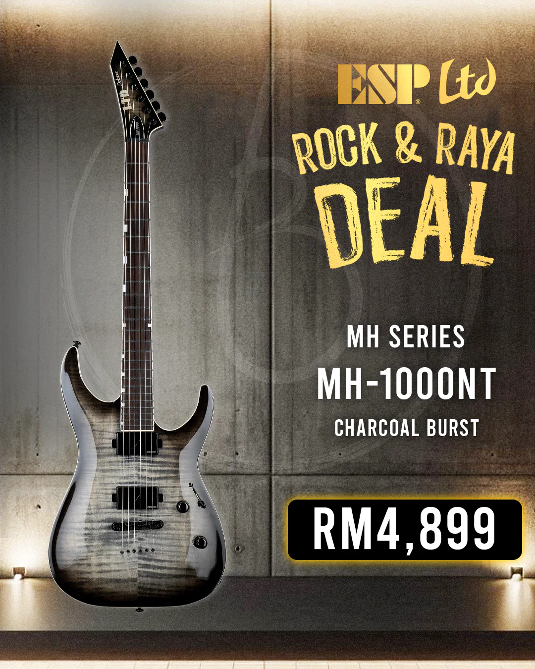 ESP LTD MH-1000NT Electric Guitar - Charcoal Burst