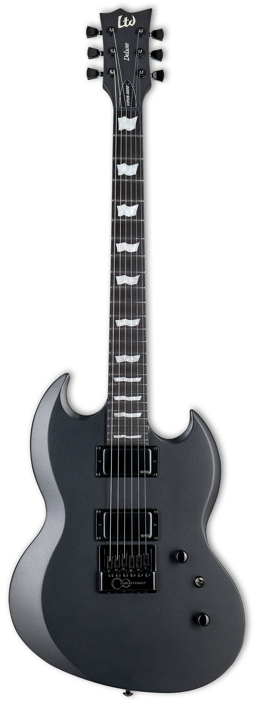 ESP LTD Viper-1000 EverTune Electric Guitar - Charcoal Metallic Satin - Image 2