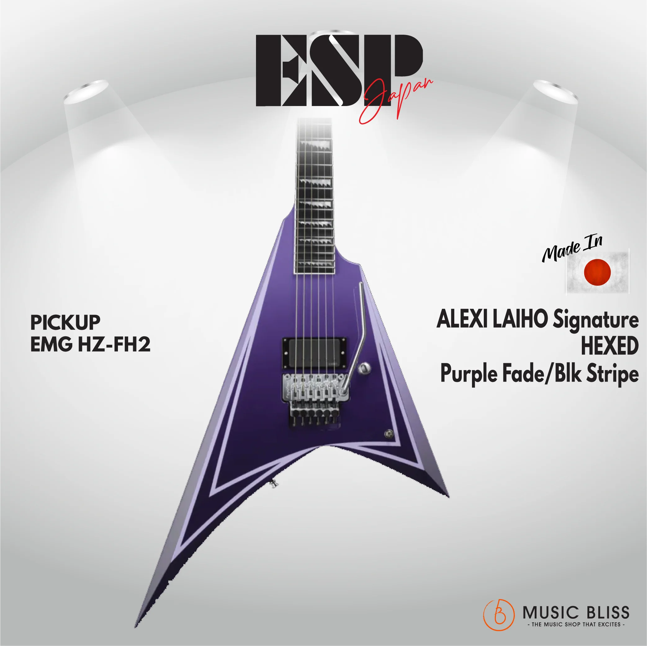 ESP Original ALEXI LAIHO Signature HEXED - Purple Fade/Blk Stripe [MIJ - Made in Japan]