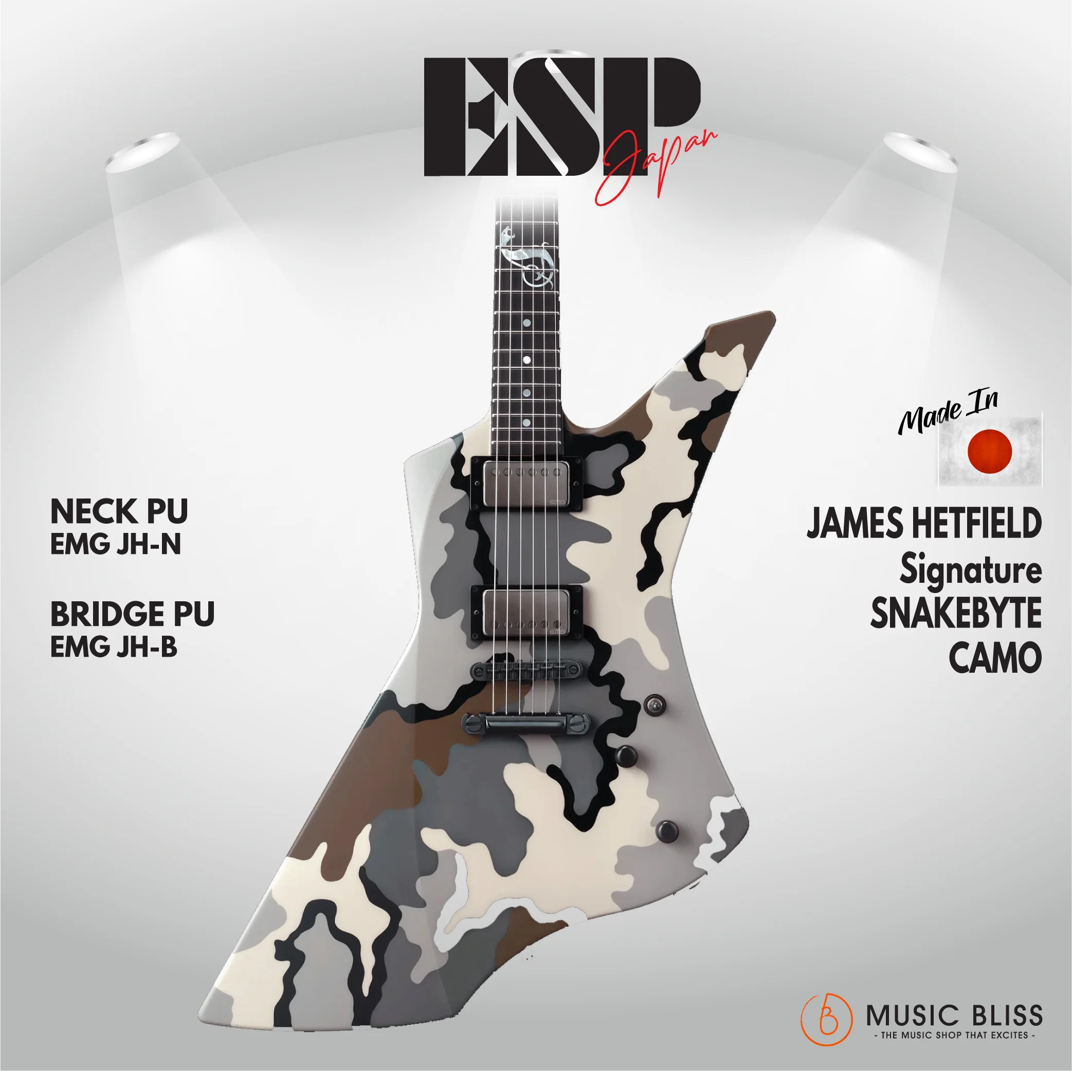 ESP Original JAMES HETFIELD Signature SNAKEBYTE - CAMO [MIJ - Made in Japan]