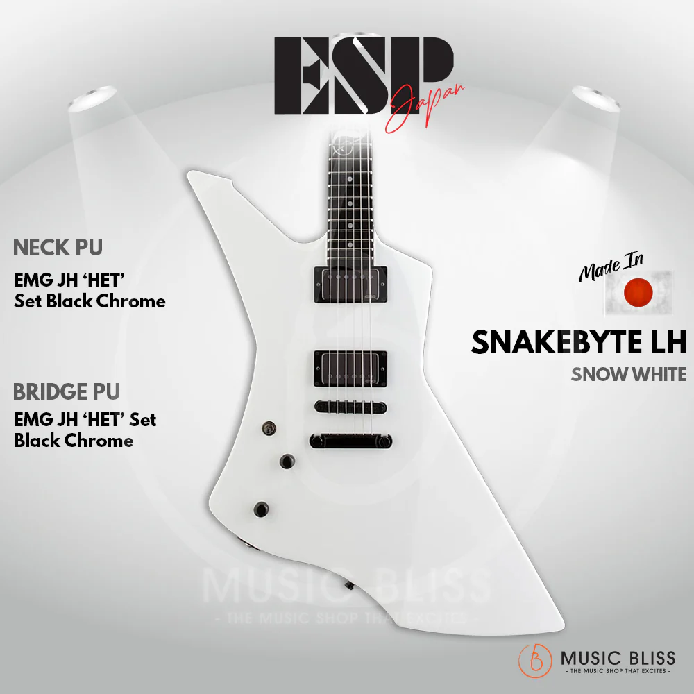 ESP Original JAMES HETFIELD Signature SNAKEBYTE - Snow White - LH [MIJ - Made in Japan]