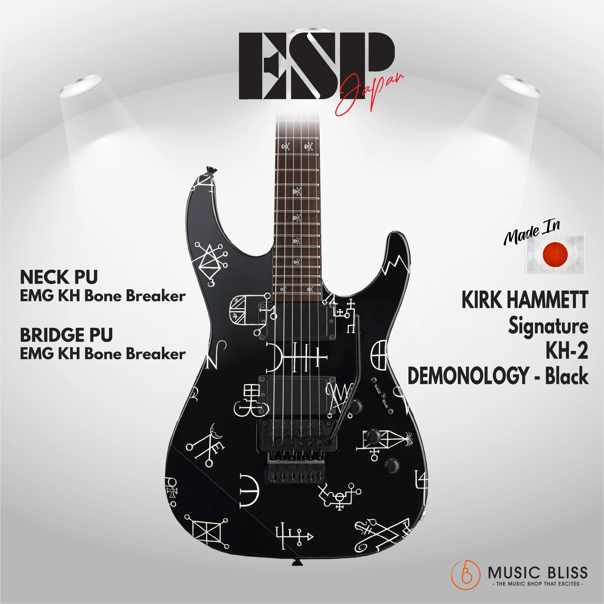 ESP Original KIRK HAMMETT Signature KH-2 DEMONOLOGY - Black [MIJ - Made in Japan]