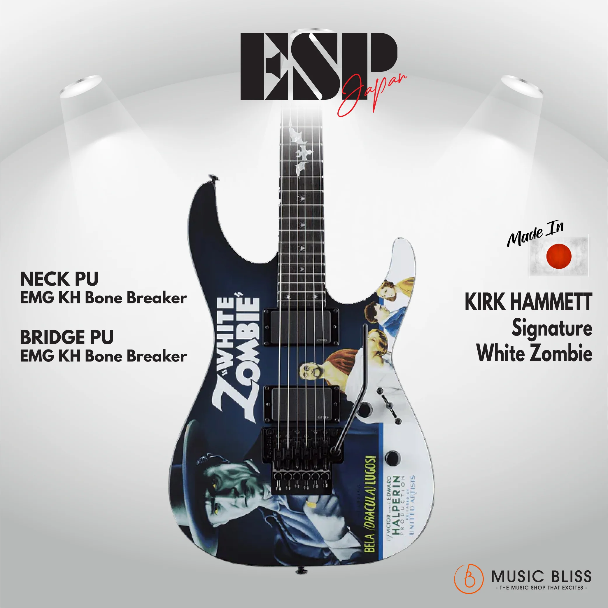 ESP Original KIRK HAMMETT Signature - White Zombie [MIJ - Made in Japan]