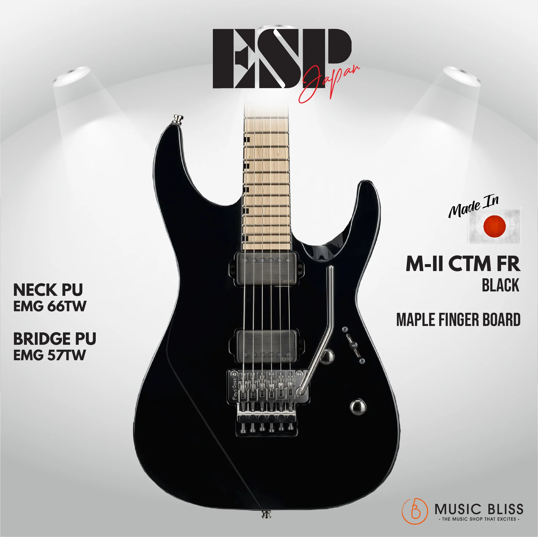 ESP Original M-II CTM FR Maple FB - Black [MIJ - Made in Japan]