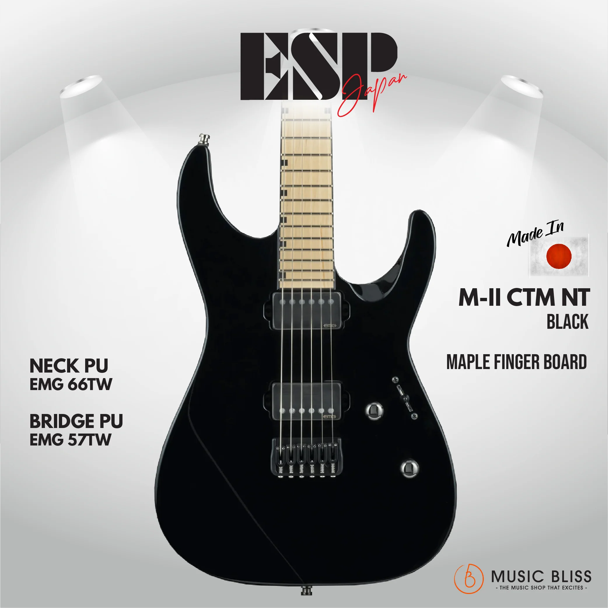 ESP Original M-II CTM NT Maple FB - Black [MIJ - Made in Japan]