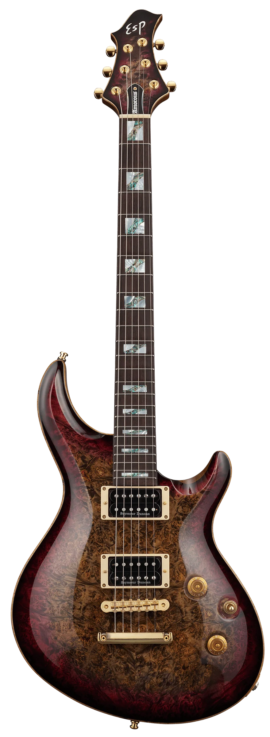 ESP Original MYSTIQUE NT-CTM/Burl Maple - Reptile Red Burst [MIJ - Made in Japan] - Image 2