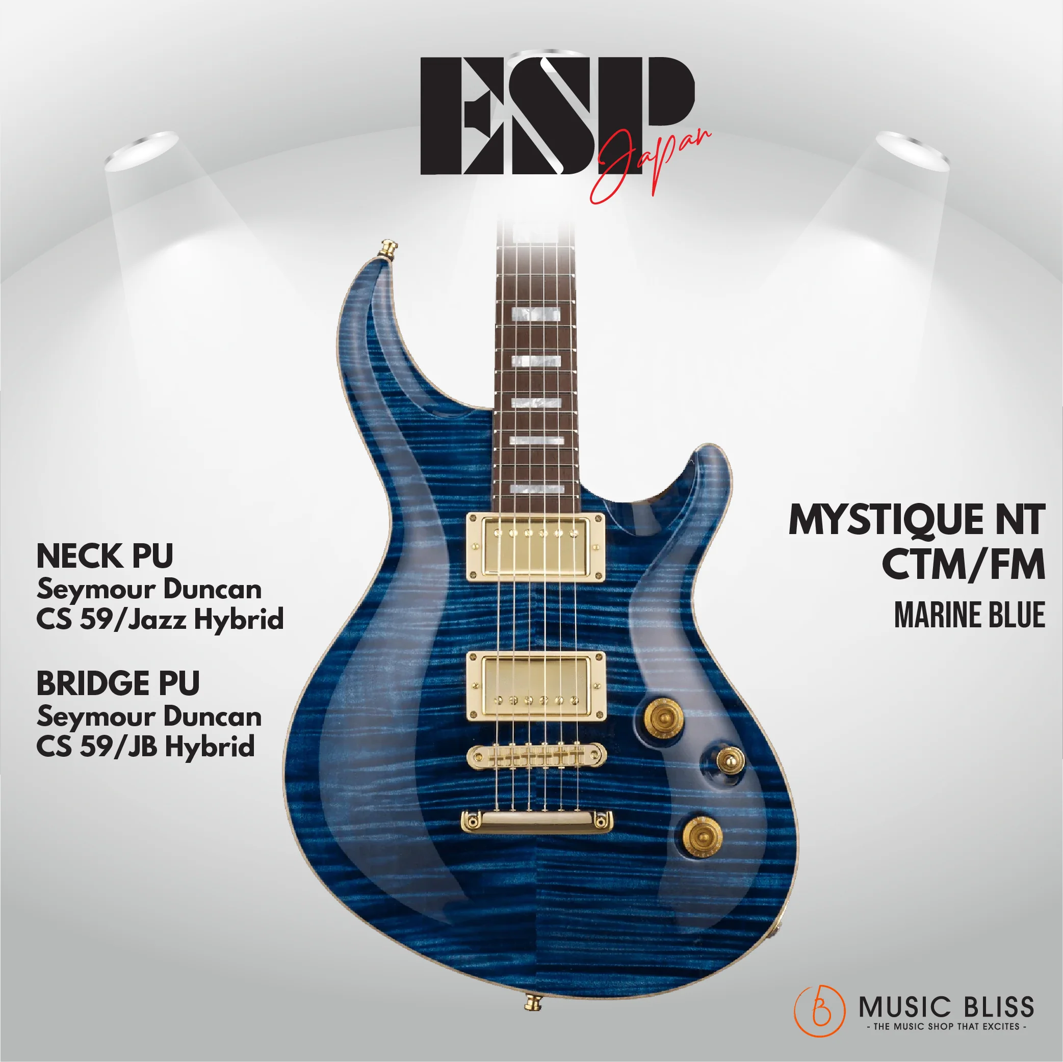 ESP Original MYSTIQUE NT-CTM/FM - Marine Blue [MIJ - Made in Japan]