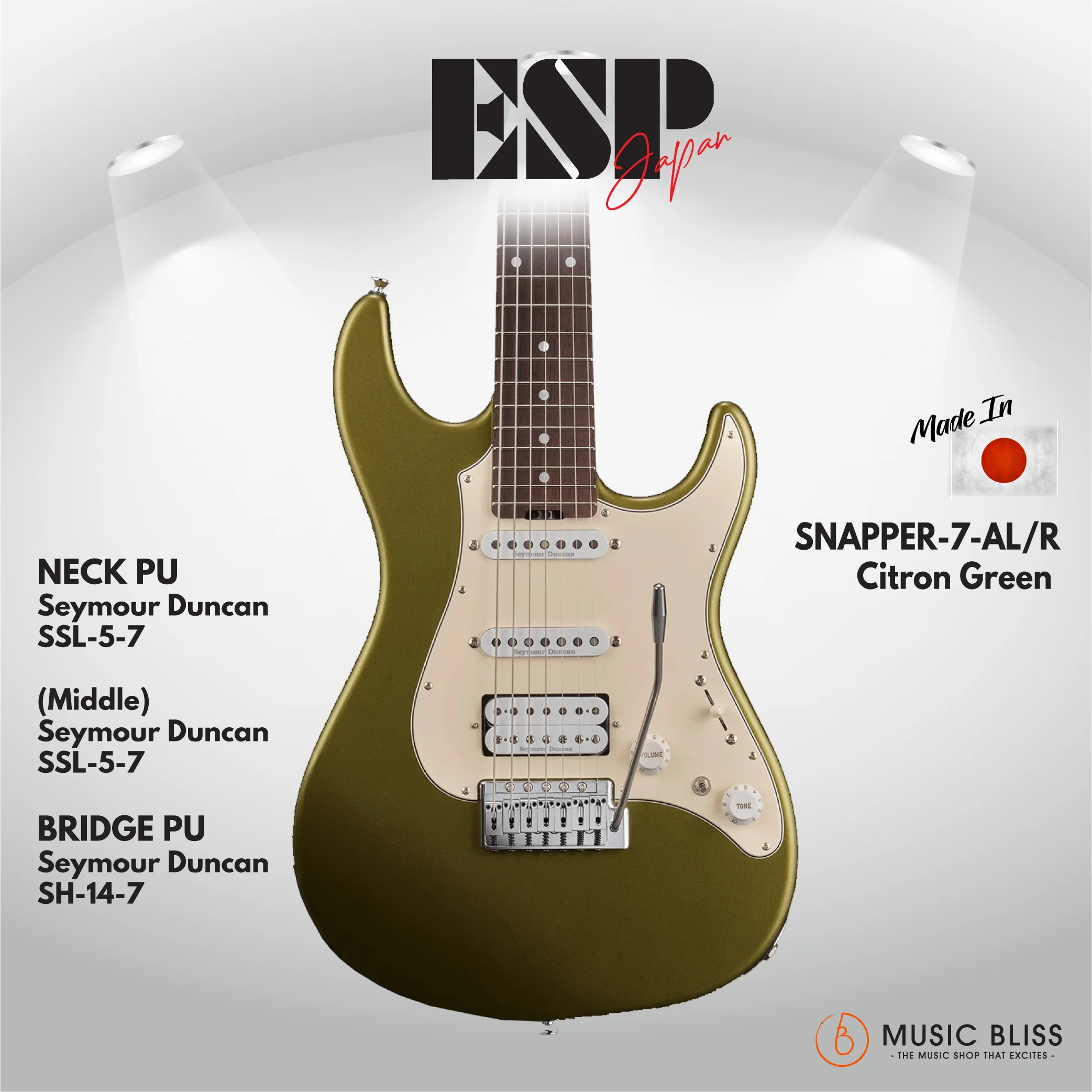 ESP Original SNAPPER-7-AL/R - Citron Green [MIJ - Made in Japan]