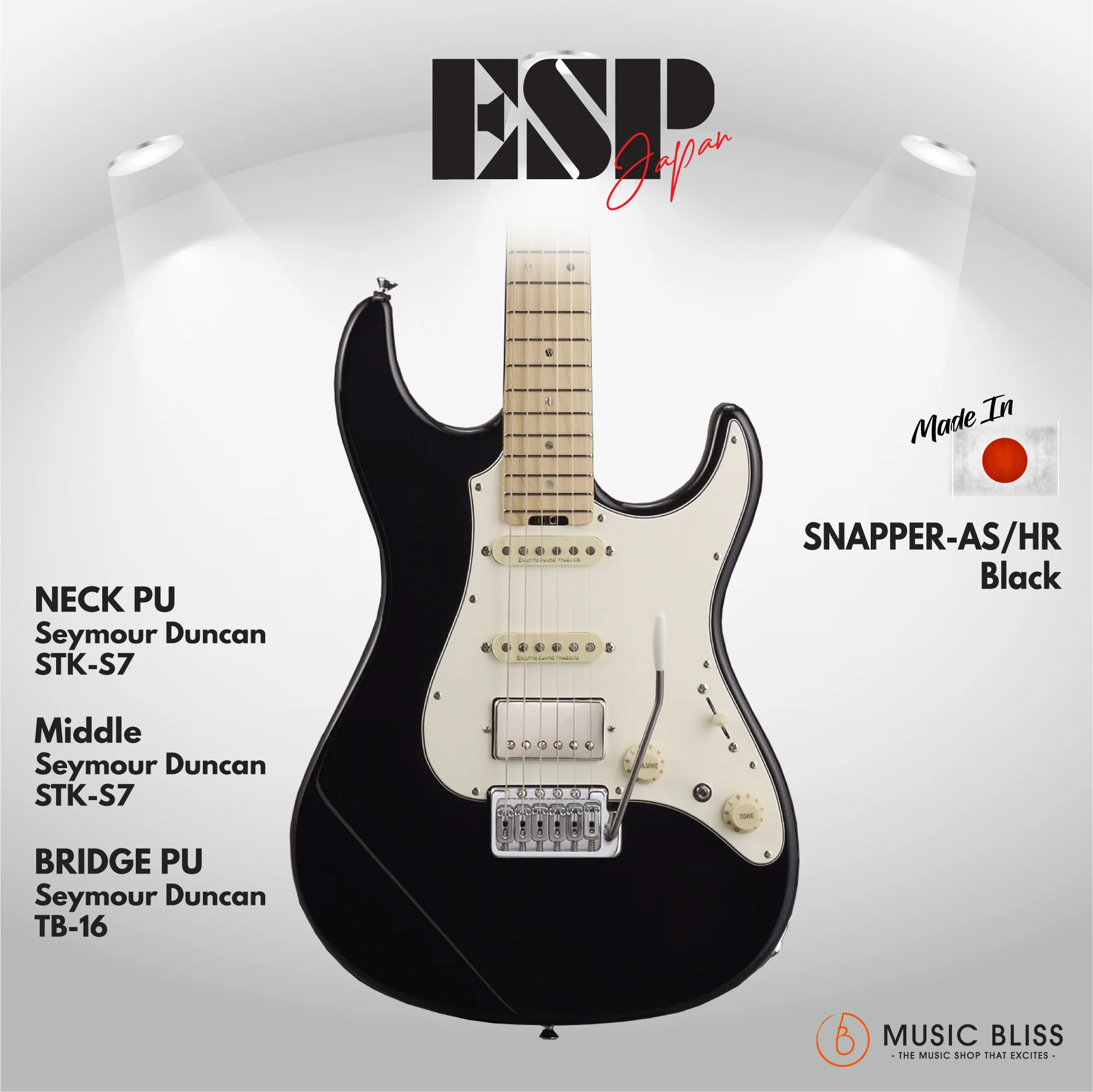ESP Original SNAPPER-AS/HR - Black [MIJ - Made in Japan]