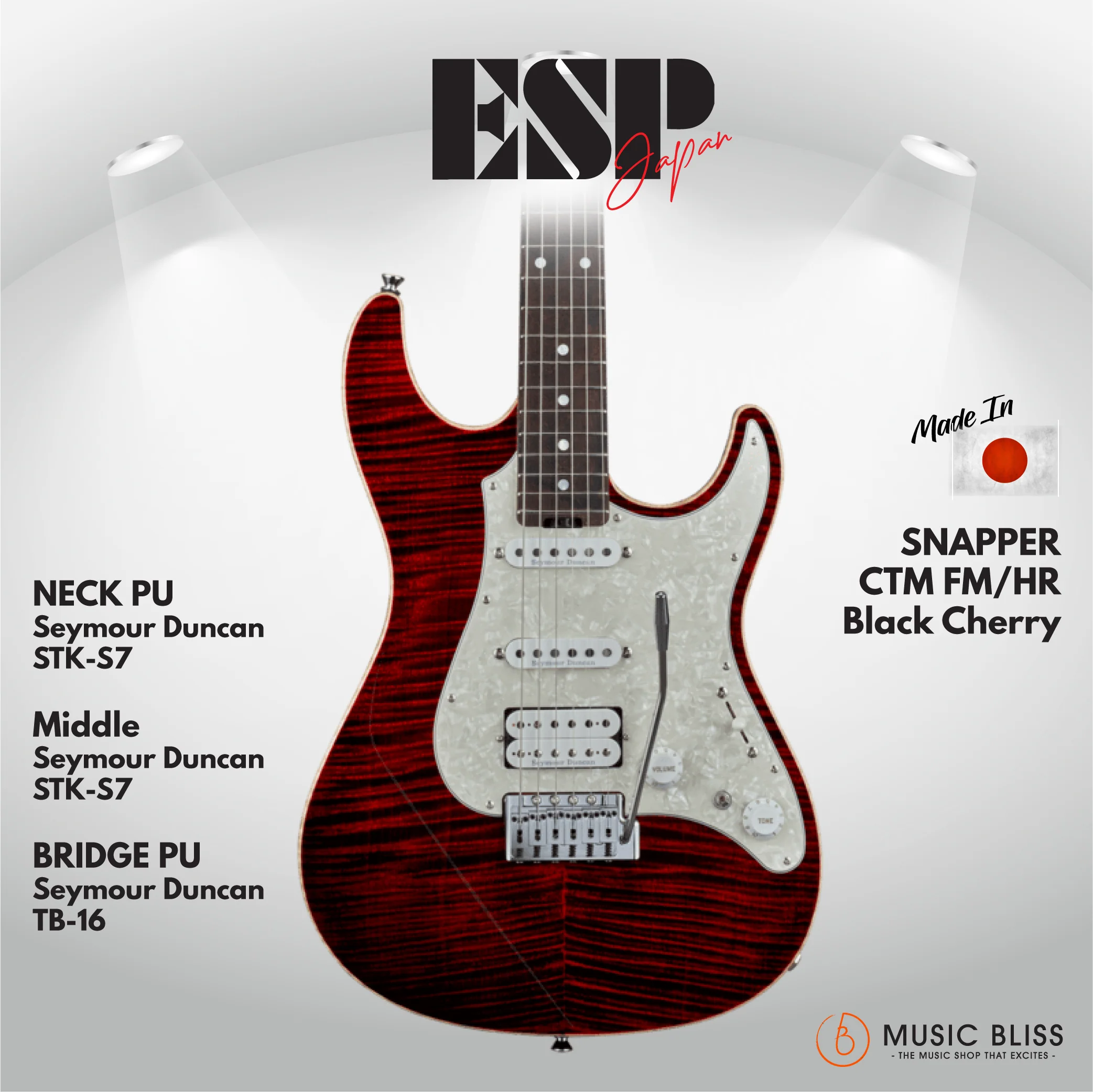 ESP Original SNAPPER-CTM FM/HR - Black Cherry [MIJ - Made in Japan]